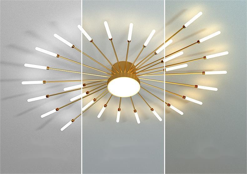 W128cm/50.39in LED Metal Ceiling Lamp