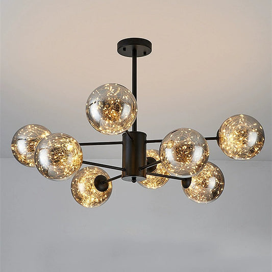 W80cm/31.49in Glass Ceiling Lamp