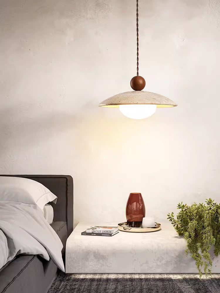 W25cm/9.84in Travertine Ceiling Lamp