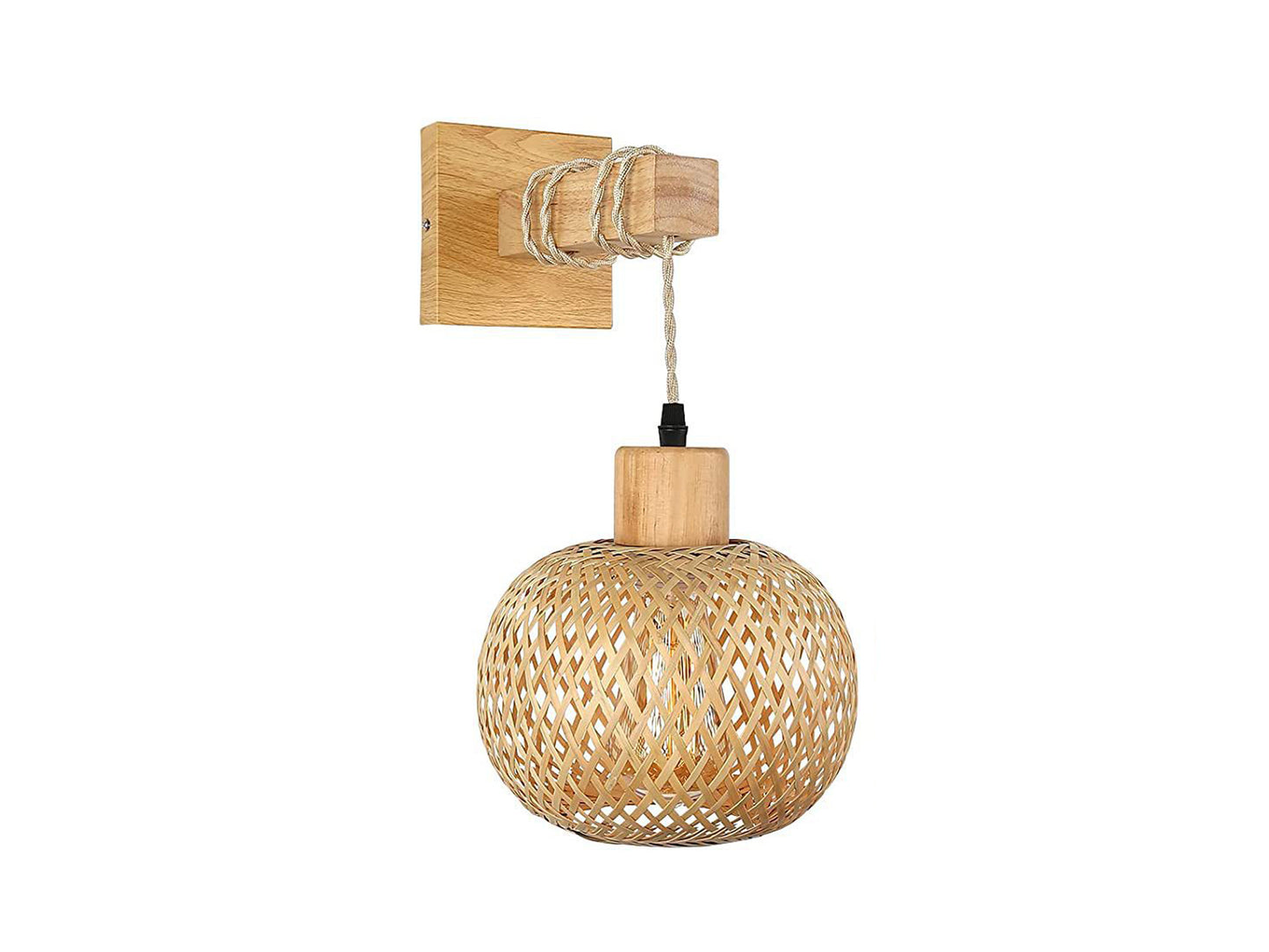 D20cm/7.87in Wood Wall Lamp