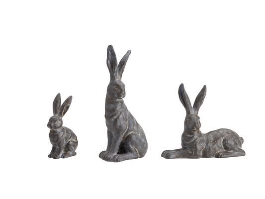 3-piece Bunny Sculpture Set