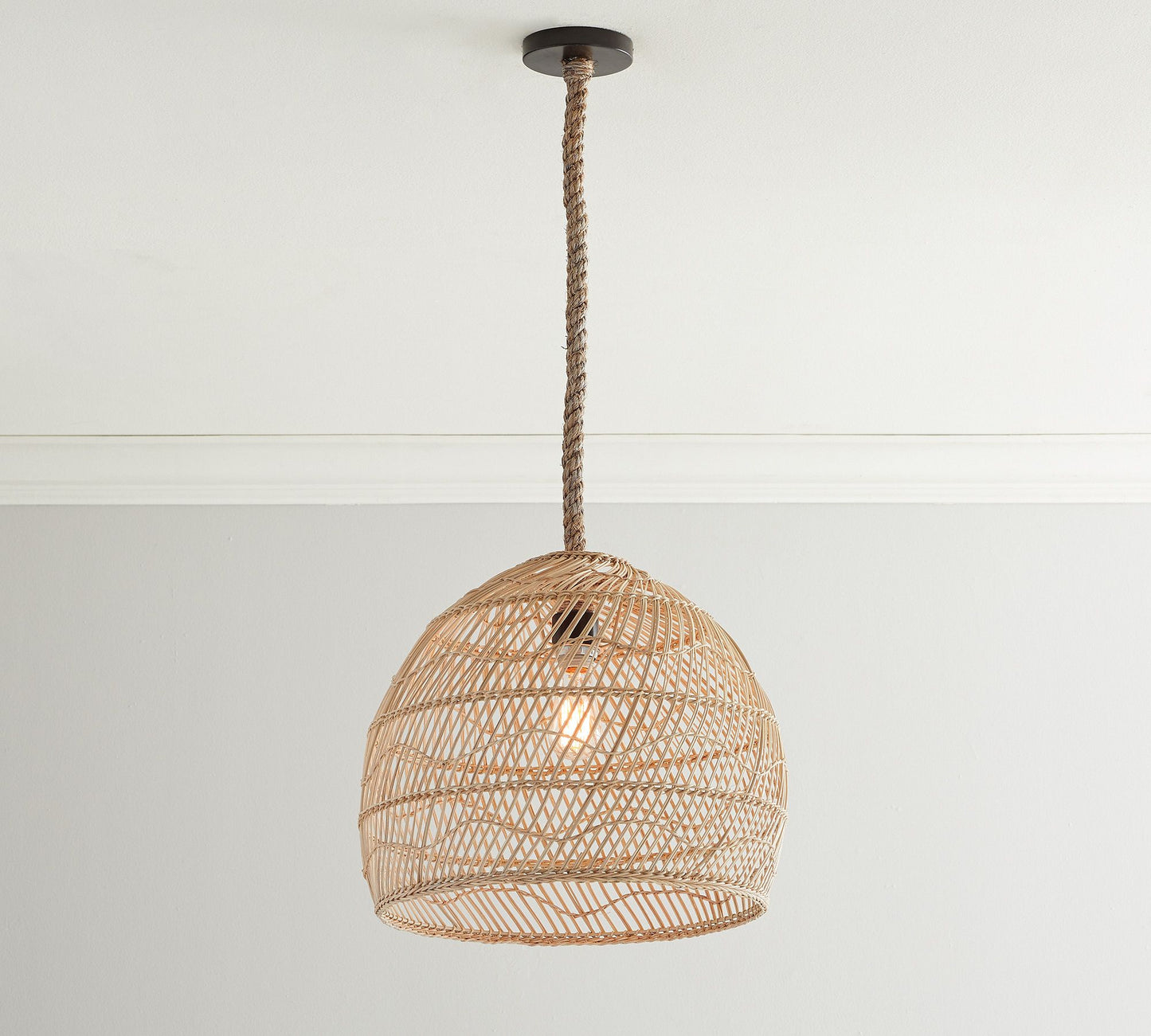 H40.64cm/16in Rattan Pendant