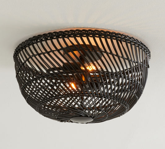 D41.91cm/16.5in Wicker Flush Mount