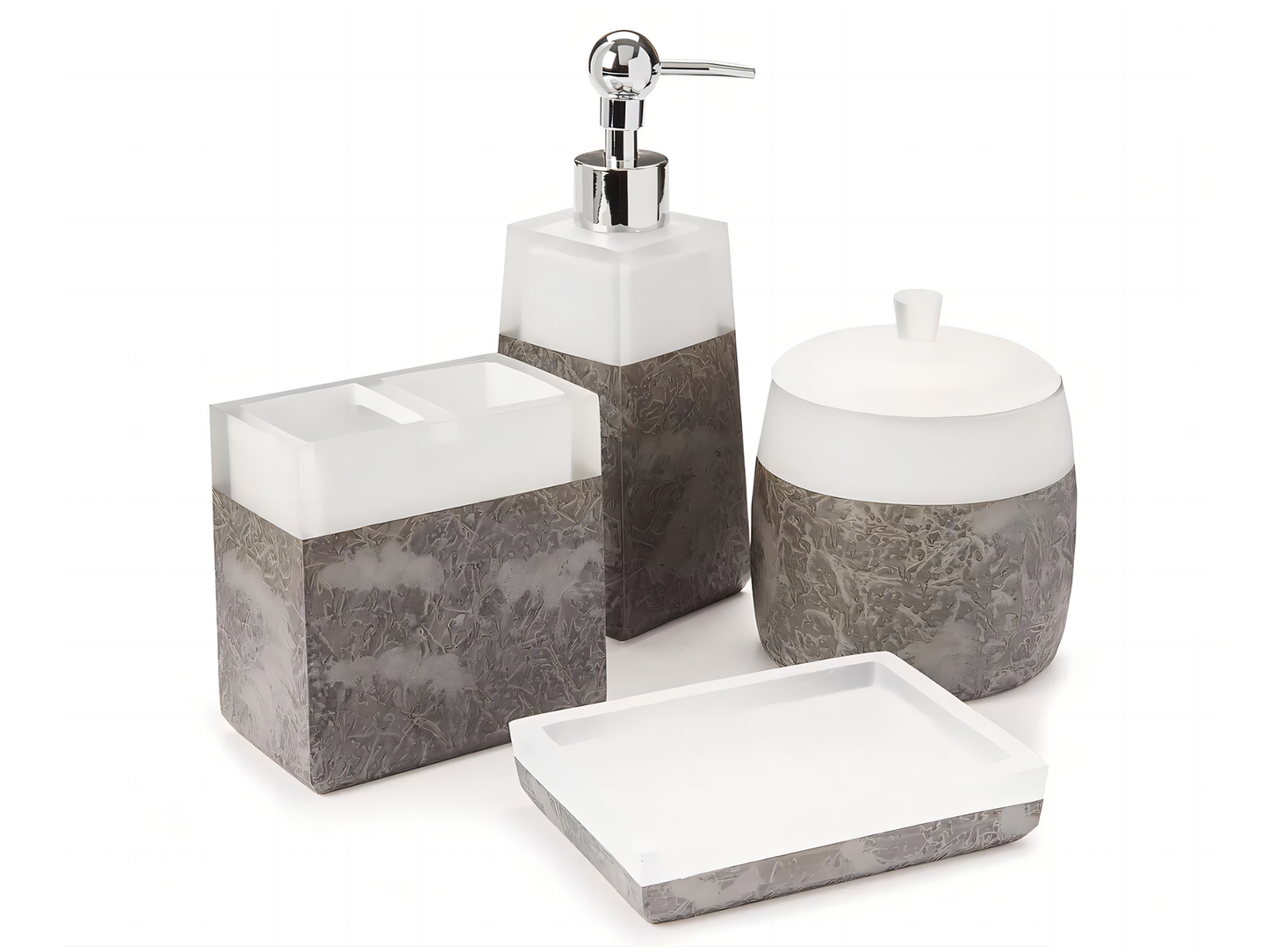 4-piece Set Transional & Simple Resin Bath Accessories Set